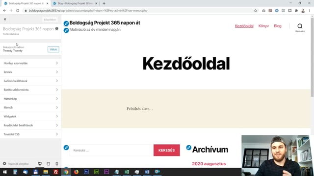 04. Menük beállítása