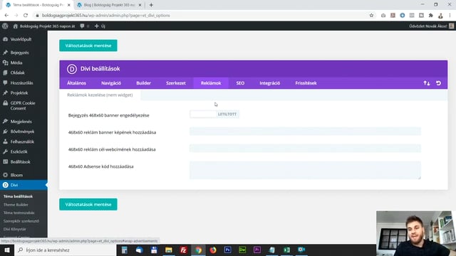 07. DIVI sablon alapbeállítások